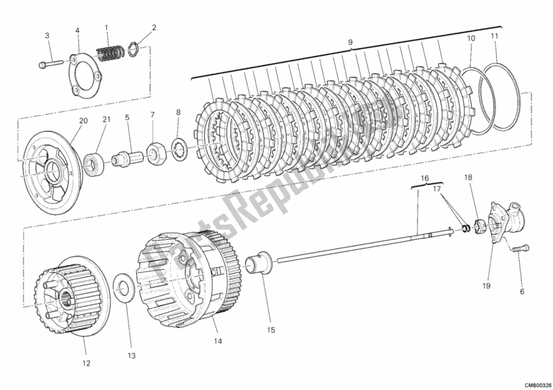 All parts for the Clutch of the Ducati Diavel USA 1200 2012